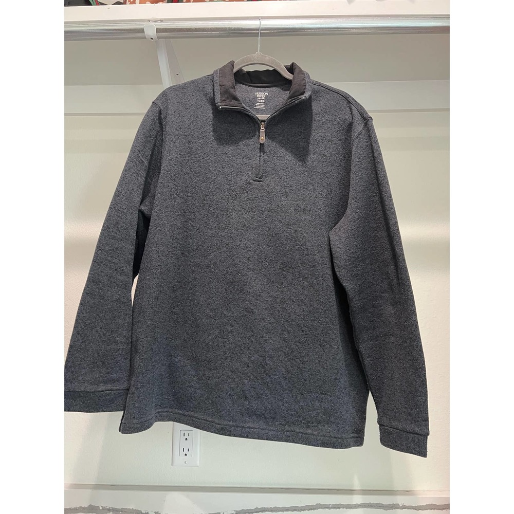 Hudson River Men's 1/4 Zip Pullover‎ Sweater Charcoal Grey Size XL